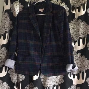 Plaid navy blazer